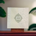 A White Floral Embossed Wedding Card