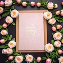 Blush Pink Wedding Invitation Card with Gold Foil