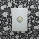 White card with diamond shape golden border