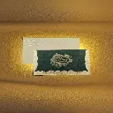 A Beautiful Green Wedding Card With Gold Foiled Design.