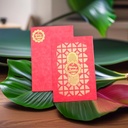 Red Wedding Invitation with Gold Foil Design