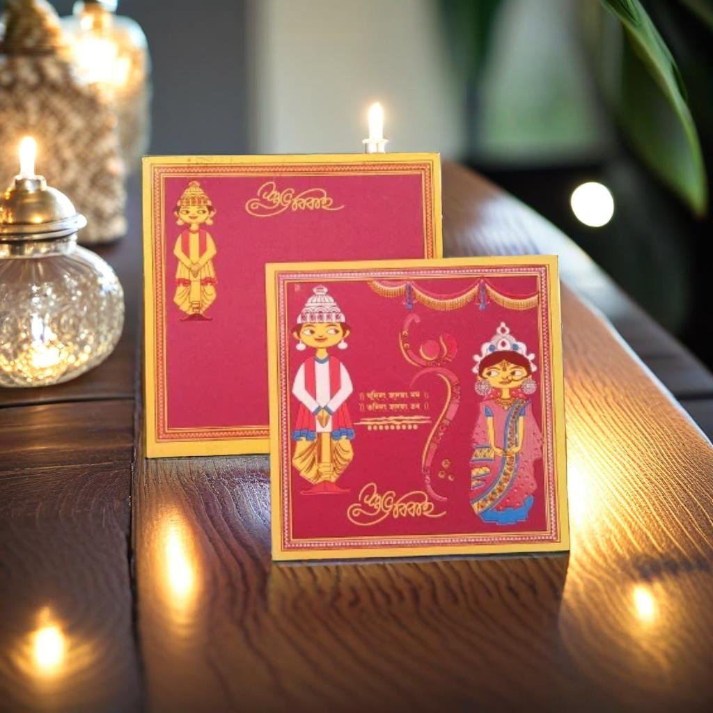 Traditional Wedding Invitation Cards - Red and Gold Theme