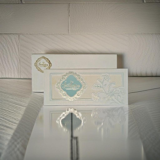 Classic Ivory and Blue Floral Wedding Invitation Card