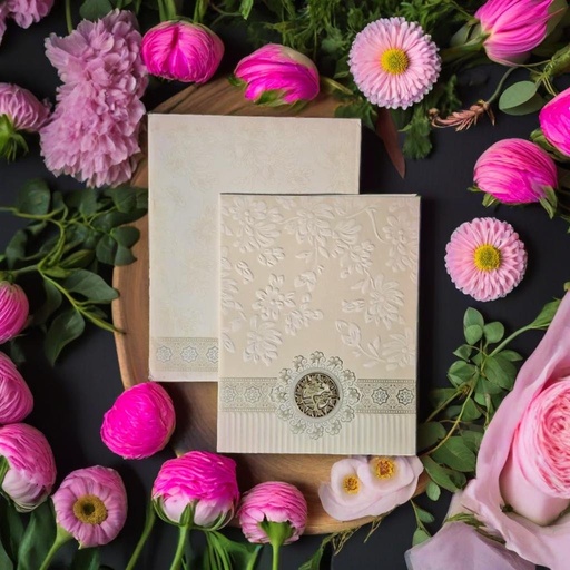 A Beautiful Wedding Invitation With A Floral Theme